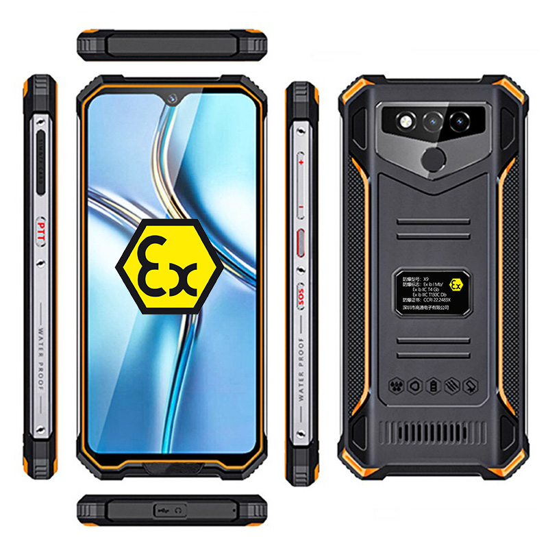 6.26 Inch MT6765 Octa-Core Android 8.1 4+128GB PTT GPS SOS Intrinsically Safe IIC T4 ATEX ZONE1 ZONE 2  Explosion-Proof Phones